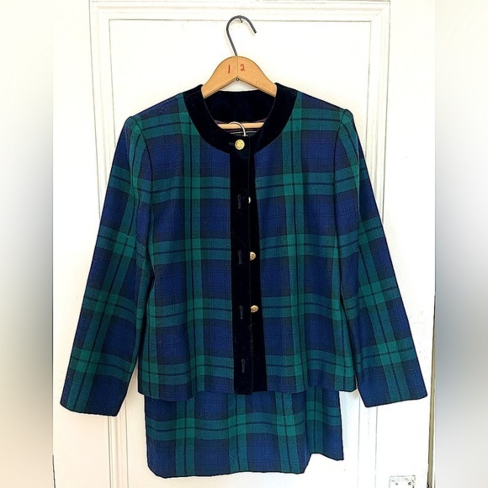 Highland Queen Plaid Tartan Skirt & Blazer Set | Vintage | Size 8 | 100% Wool​